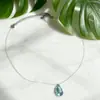 Collar con Colgante de Diamante Lágrimas de Mar Cadena para Clavícula con Hilo de Pescar Invisible Collar Dulce y Elegante Sencillo y Versátil para Mujeres