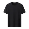 Camiseta Rosa de Manga Corta con Tecnología Negra y Tacto Frío para Mujer, Top Casual Holgado de Verano con un Toque de Lujo, Hecha de Seda de Morera con Cuello Redondo