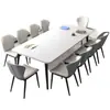 Mesa de conferencias, mesa larga, escritorio moderno simple, mesa larga de oficina y comedor pequeña para sala de conferencias, juego de mesa y sillas para capacitación y lectura