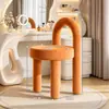 Taburete de Maquillaje Estilo Crema Lujo Ligero Tocador de Gama Alta Silla con Respaldo para Tocador de Niña Silla de Tocador para Maquillaje