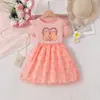 Vestidos de Niña de Comercio Exterior, Modelo Verano 2026, Vestido de Princesa Infantil Estilo Coreano, Vestido de Malla para Niñas, Exclusivamente para Ventas Transfronterizas