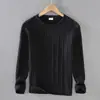 8519 suéter grueso de punto otoño e invierno para hombre suéter de algodón color liso suéter trenzado ajustado moderno cuello redondo estilo perezoso