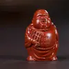Mascota de Té de Arcilla Púrpura Yixing Figura del Dios de la Riqueza, Ábaco Hecho a Mano Personaje Dahuangpao, Escultura de Buda Terrateniente, Adorno de Mesa para Juego de Té, Se Puede Usar para Ceremonia del Té