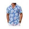 2026 Camisa Havaiana Masculina Amazon de Manga Curta Estampa Floral Tropical Verão Praia Casual