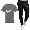 Nuevo Conjunto Transfronterizo de Camiseta y Pantalón Deportivo para Hombre, Camiseta de Moda Casual, Camisa de Manga Corta Transpirable Estampada para Hombre y Pantalones 2026