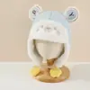 Sombrero de Dibujos Animados Estilo Lei Feng Coreano Lindo Súper Lindo para Bebé Cálido Cortavientos Protección para Orejas Sombrero de Punto para Niños Otoño e Invierno