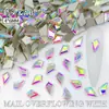 4*6mm Fondo Plano Colorido Flecha Diamante de Cristal Forma Especial Joyas para Uñas Accesorios Diamante para Uñas Portátil Material al por Mayor