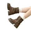 Botas Martin de Solado Grosso Estilo Britânico Botas Femininas 2026 Novidade de Outono Botas para Aumentar a Altura Emagrecimento para Pessoas Baixas Botas Plataforma Botas Curtas