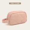 Nuevo patrón tejido bolsa cosmética de alta calidad simple gran capacidad bolsa de almacenamiento celebridad de internet portátil plana bolsa de aseo