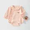 Body de Princesa de Manga Larga para Niña Estilo Coreano Transpirable Algodón Puro Ropa de Otoño para Recién Nacidos Ropa Exterior para Bebés y Niños Pequeños