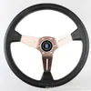 Volante Modificado para Carro Nd 14 polegadas Liga de Alumínio Couro Perfurado Estrutura Grande Côncava Volante Volante de Corrida