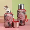 Taza Aislada Estilo Chino Floral de Acero Inoxidable 316 con Separación de Té y Agua, Taza Portátil para Preparar Té, Taza Aislada de Alto Valor