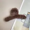 Oufei Le versão coreana do grande clipe de pelúcia de vison outono e inverno parte de trás da cabeça cabelo de coelho clipe de tubarão grampo de cabelo acessórios de cabelo atacado