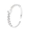 Anillo abierto de lujo ligero con diseño de nicho para mujer, estilo francés, con diamantes y circonitas.