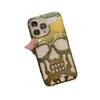 Funda Tipo Universal Color Puro para iPhone 14 Calavera de Halloween Carcasa para Teléfono Móvil Apple 13Promax Anticaída