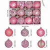 Nuevas Decoraciones Navideñas 6cm/12Pzs PVC Bolas Navideñas Artificiales Adornos para Árbol de Navidad Accesorios