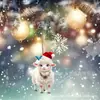Nuevo producto transfronterizo: Bufanda de asta de reno navideño, adorno acrílico de cordero pequeño, decoración de árbol de Navidad de oveja, adorno colgante acrílico