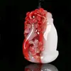 Atacado do Fabricante Jade Hetian Imitação Jade Sangue de Galinha Flor Desabrochando Pingente de Riqueza Felicidade nas Sobrancelhas Vaso Pingente de Jade Suprimento ao Vivo