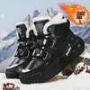 Botas de Neve do Nordeste Masculinas de Inverno Aveludadas Espessadas Quentes Impermeáveis Antiderrapantes para Exterior à Prova de Frio Esportivas de Cano Alto de Algodão para Homens