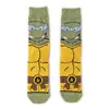 Meias Masculinas Personalizadas de Desenho Animado para Fornecimento Transfronteiriço de Anime, Meias Masculinas de Algodão Penteado, Meias de Skateboard de Comprimento Médio com Estampas de Animais
