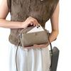 Piel de Vaca de Capa Superior Bolso Pequeño Cuadrado Portátil para Mujer Moda Simple Versátil Patrón de Burbujas Bolso de Hombro Cruzado Aún Versátil Bolso Pequeño Cuadrado