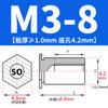 SO-M2M3M4M5M6M8 Remache Hexagonal Galvanizado de Agujero Pasante Placa de Presión Tuerca de Chapa Columna Espárrago de Acero al Carbono