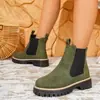 Estación Independiente de Mujer Transfronteriza Europea y Americana Venta Caliente Botines Botas de Trabajo Suela Gruesa Elástico Chelsea Casual Aumentar Wholesale Talla Grande