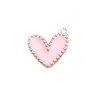 Aleación rosa que gotea aceite, corazón de San Valentín, rosa, accesorio de colgante DIY para pulsera y collar
