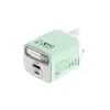 Nuevo Cargador de Teléfono Móvil de Color Macarrón con Cable Retráctil, Protocolo Completo, Carga Rápida de 65W, Puerto Múltiple 1Pd+Usb, Cargador de Viaje
