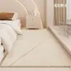 Alfombra Habitación Color Cálido Estilo Crema Manta de Cabecera Gruesa Felpudo Mat de Cabecera Principal Manta Avanzada para Mesa de Centro de Sala de Estar