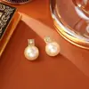 Estrella de Ocho Puntas de la Suerte Bombilla Pequeña Collar de Perlas Cadena para Clavícula Simple Moda de Gama Alta Pendientes Versátiles de Celebridad de Internet