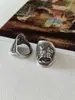 Anillo de Plata Pura Grabado a Mano de los 12 Signos del Zodiaco, Anillo Estilo Nuevo Chino Vintage Estilo Nacional, Anillo Abierto Ajustable