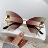 2024 nuevas gafas de sol personalizadas europeas y americanas con degradado de diamantes y mariposas sin marco, gafas de sol idénticas a las de las celebridades de Internet.