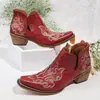 Botas Martin retro de tacón bajo y tacón grueso de color liso bordadas, de comercio exterior talla grande, estilo europeo y americano, novedad otoño e invierno 2026, para mujer