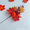 Arreglos Otoñales Estilo Ins Transfronterizo de Hoja de Arce y Girasol, Adornos de Decoración de Halloween de Gratitud por la Cosecha en Casa Manojo