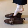Sapatos de Bico Fino Estilo Francês com Laço para Mulheres Baixas Lançamentos Outono 2026 Aumento Interno da Altura Confortáveis para o Trabalho Sapatos Mary Jane