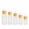 Frasco gotero de aceite esencial marrón de bambú creativo 10ml15ml20ml30ml botella de embalaje cosmético