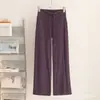 Tienda Lulu Bling-Exclusivos Pantalones de Franela Versátiles de Pierna Ancha con Bolsillo Grande y Efecto Caída, Pantalones Deportivos de Yoga Adelgazantes