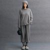 Moletom com Capuz Feminino de Cashmere Solto Casual Simples Versátil Estilo Preguiçoso Outono e Inverno Novo Tricô Suéter Moletom
