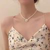Collar retro francés estilo Chanel de camelia negra con gota de aceite y perlas para mujer, combinable con todo, sentido de alta calidad, nicho, accesorios de lujo ligero