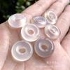 Calcedonia Blanco Hielo Agujero Grande Anillo de la Paz Accesorio 15mm Agujero Pequeño Calcedonia Hebilla de la Paz Colgante Anillo de la Paz Pequeño Joyería