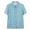 Camisa pequeña de verano para madres de mediana edad y mayores, camisa de manga corta, blusa holgada de talla grande con solapa para abuelas mayores