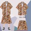 Camisa estampada casual masculina shorts de praia de verão manga curta terno de duas peças havaiano moderno bonito roupas de férias
