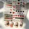 Nuevas Calcomanías para Uñas con Labios Rojos y Foil Dorado Corazones Románticos Líneas Francesas Calcomanías Adhesivas Accesorios Especiales para Salón de Uñas