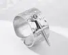 Anillo de Moda Transfronterizo Europeo y Americano para Pareja Anillo de Acero Inoxidable 18K Diseño Suelto Anillo Versátil para Mujer Joyería Regalo