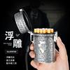 Estuche de cigarrillos de metal vintage para hombre, diseño de gánster con baño de sangre, resistente al agua, paquete de 20, personalidad al por mayor
