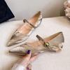 6318-5 Sapatos Femininos Internos que Aumentam a Altura com Salto Anabela, Bico Fino, Sola Reta, Versáteis, Simples, Casuais Sapatos Internos que Aumentam a Altura para Mulheres