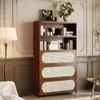 Gabinete Retro Simple Estante de Almacenamiento de Piso Sala de Estar Hogar Estantería a Prueba de Polvo Gabinete de Almacenamiento Multicapa Gabinete de Pared