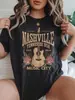 Talla Extra Mujer Guitarra Estampado de Letras Cuello Redondo Manga Corta