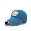 Gorra de béisbol vintage lavada con parche transfronterizo, personalidad, algodón, visera curva, gorra parasol, fábrica en stock, venta al por mayor